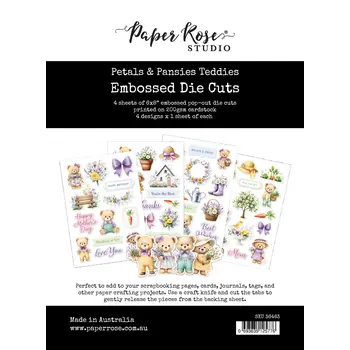 PAPER ROSE PAPER ROSE PETALS & PANSIES TEDDIES EMBOSSED DIE CUTS