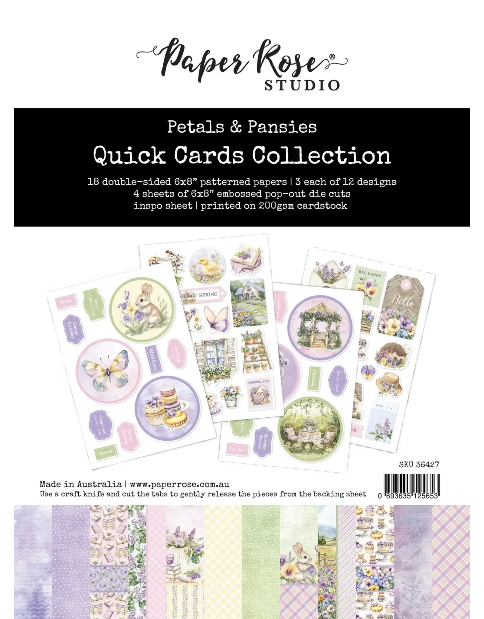 PAPER ROSE PAPER ROSE PETALS & PANSIES 6x8 QUICK CARDS COLLECTION