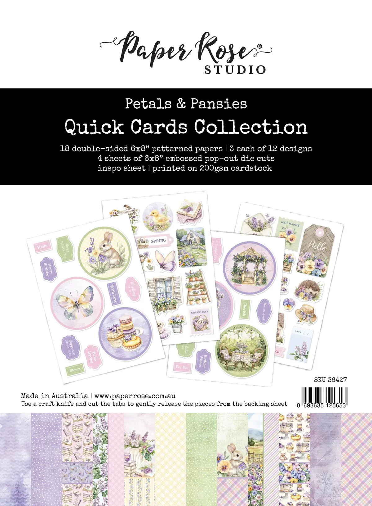 PAPER ROSE PAPER ROSE PETALS & PANSIES 6x8 QUICK CARDS COLLECTION
