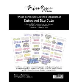PAPER ROSE PAPER ROSE PETALS & PANSIES LAYERED SENTIMENTS EMBOSSED DIE CUTS