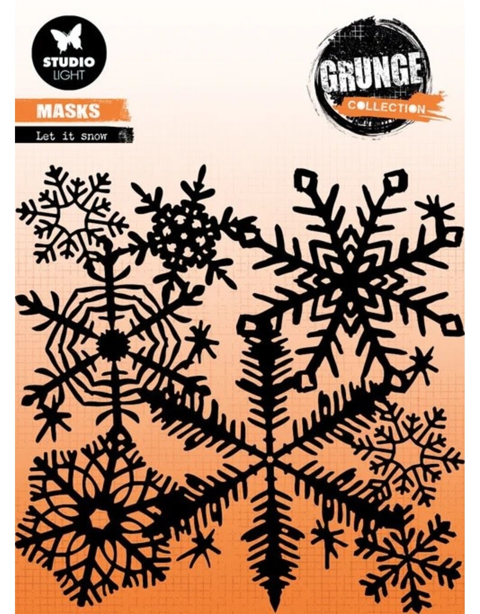 STUDIOLIGHT STUDIOLIGHT GRUNGE COLLECTION LET IT SNOW 6x6 STENCIL