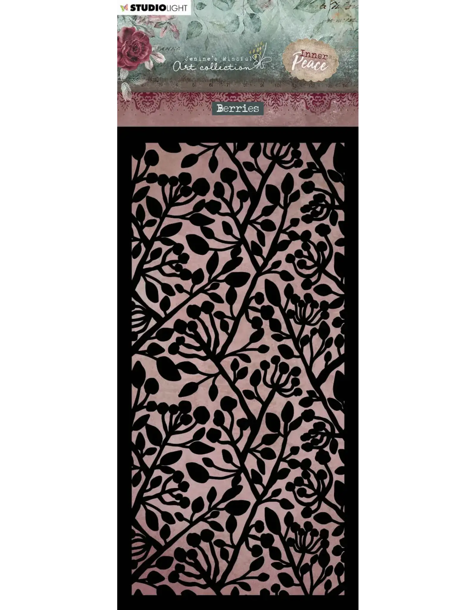 STUDIOLIGHT STUDIOLIGHT JENINE'S MINDFUL ART COLLECTION INNER PEACE BERRIES STENCIL
