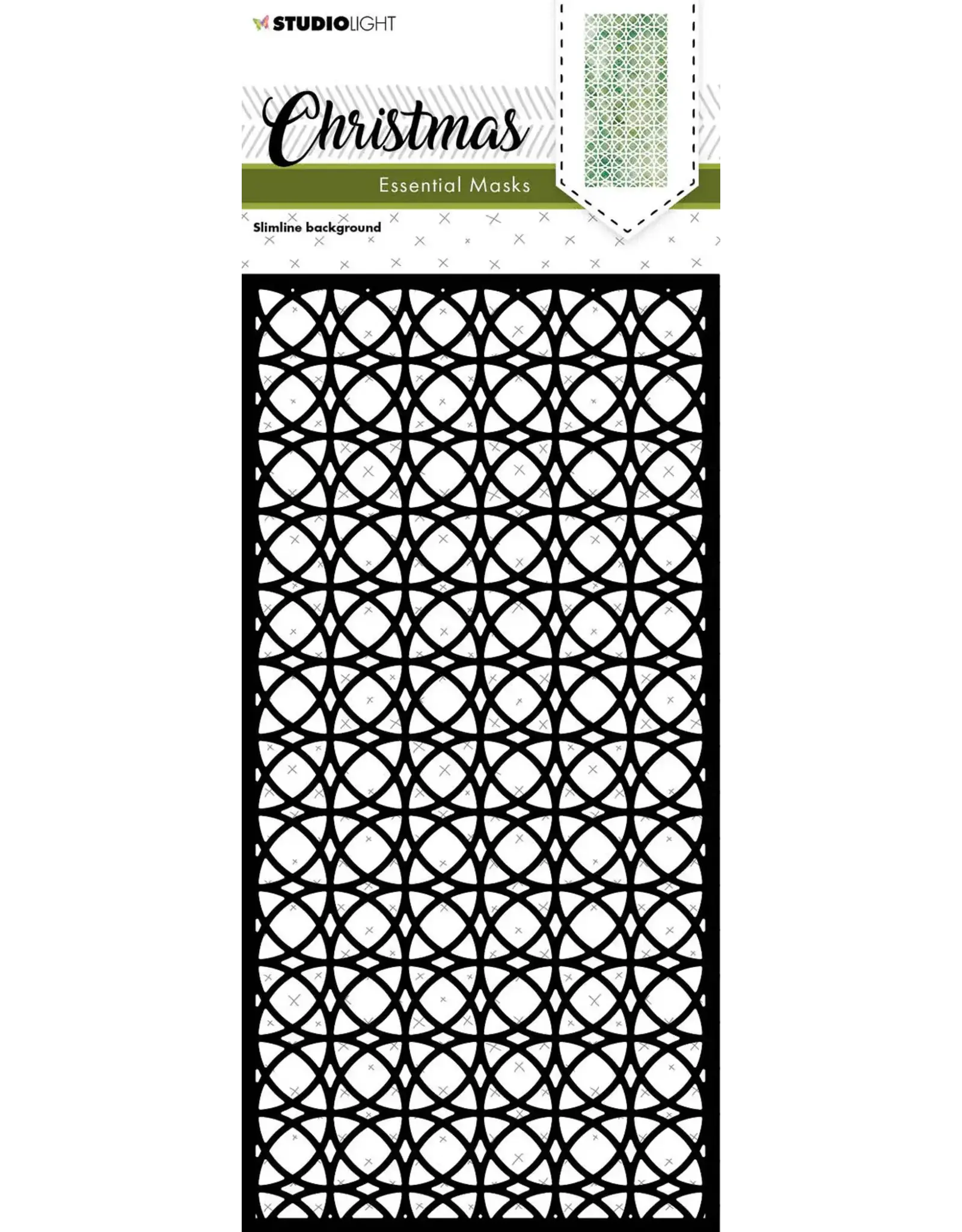 STUDIOLIGHT STUDIOLIGHT ESSENTIALS COLLECTION CHRISTMAS SLIMLINE BACKGROUND STENCIL