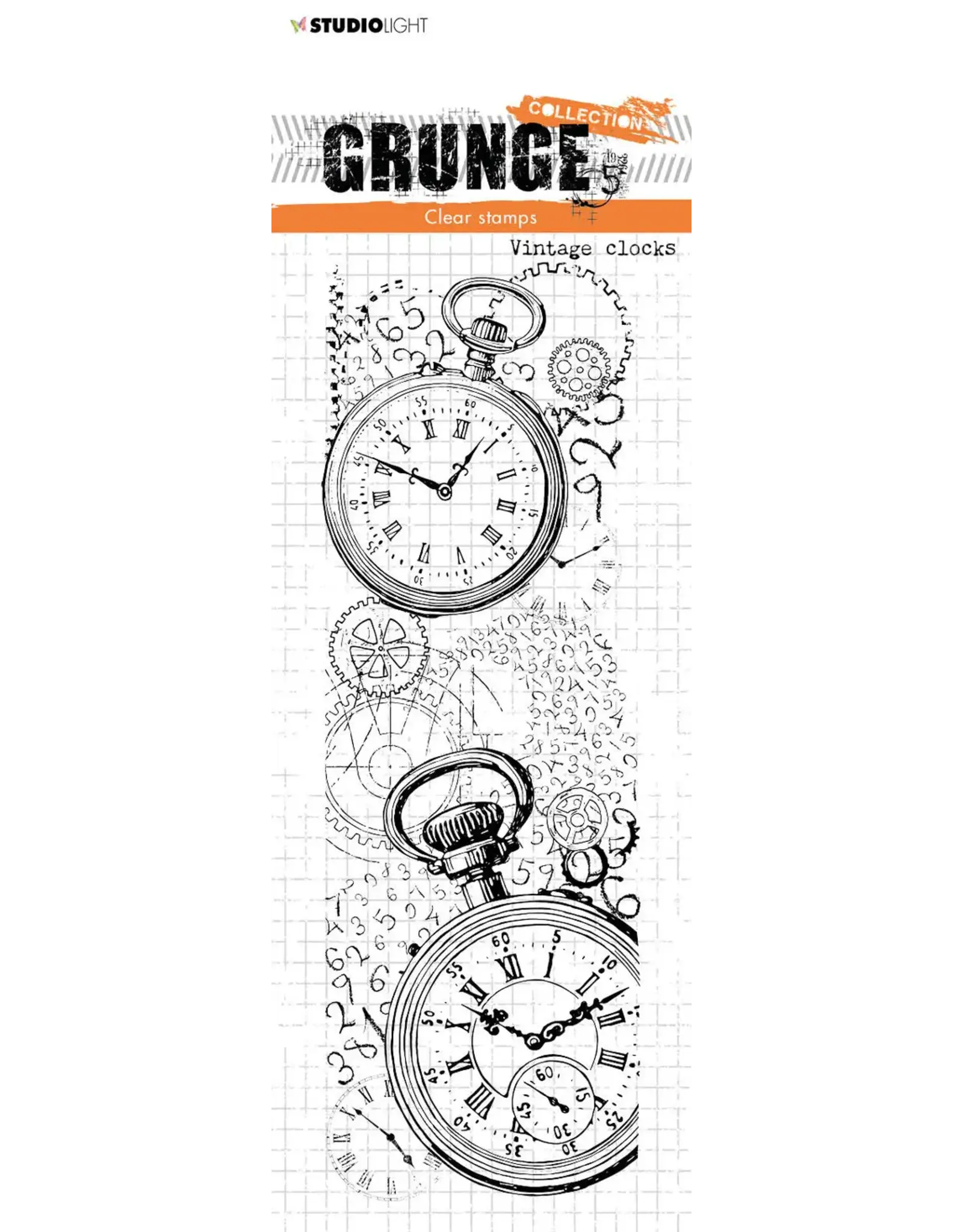 STUDIOLIGHT STUDIOLIGHT GRUNGE COLLECTION VINTAGE CLOCKS CLEAR STAMP