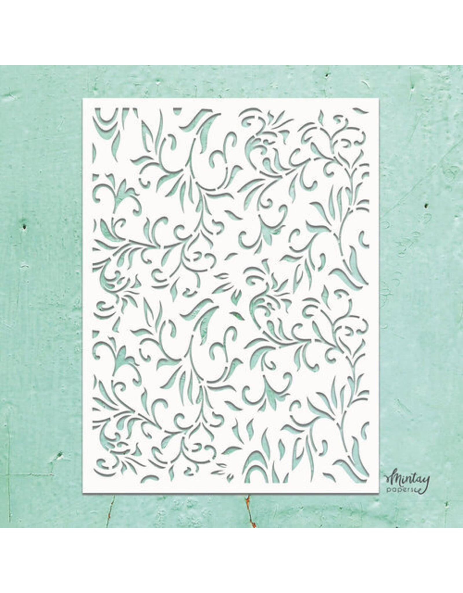 MINTAY MINTAY KREATIVA FLORAL SWIRLS 6x8 STENCIL