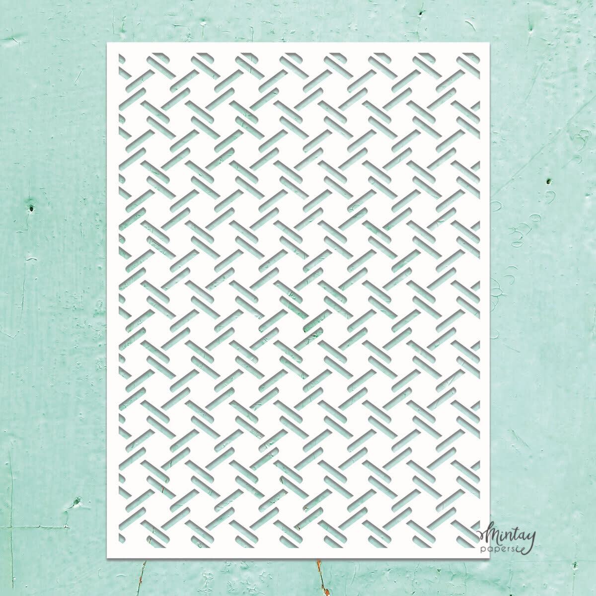 MINTAY MINTAY KREATIVA CHECKERED PLATE 6x8 STENCIL