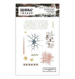 LISA HORTON CRAFTS LISA HORTON CRAFTS MUSE & MAKER BLOTTED SCRIPT A6 CLEAR STAMP SET