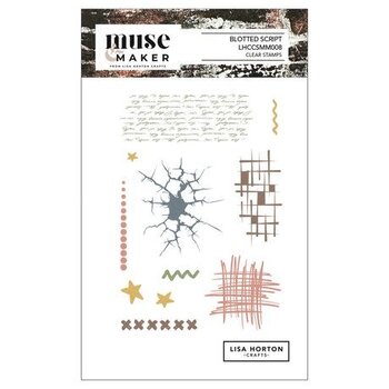 LISA HORTON CRAFTS LISA HORTON CRAFTS MUSE & MAKER BLOTTED SCRIPT A6 CLEAR STAMP SET