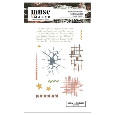 LISA HORTON CRAFTS LISA HORTON CRAFTS MUSE & MAKER BLOTTED SCRIPT A6 CLEAR STAMP SET