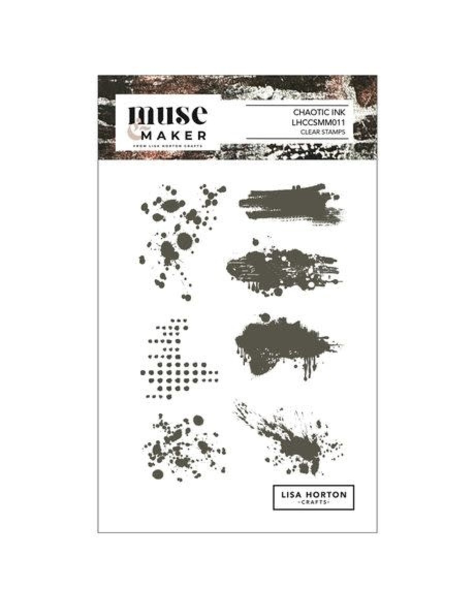 LISA HORTON CRAFTS LISA HORTON CRAFTS MUSE & MAKER CHAOTIC INK A6 CLEAR STAMP SET