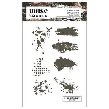 LISA HORTON CRAFTS LISA HORTON CRAFTS MUSE & MAKER CHAOTIC INK A6 CLEAR STAMP SET