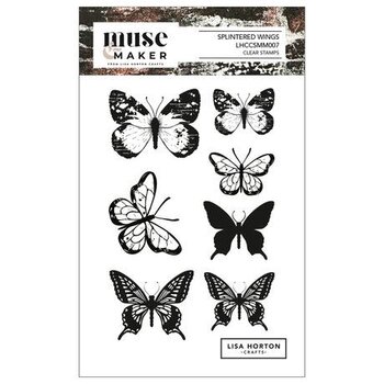 LISA HORTON CRAFTS LISA HORTON CRAFTS MUSE & MAKER SPLINTERED WINGS A6 CLEAR STAMP SET