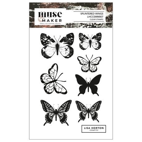 LISA HORTON CRAFTS LISA HORTON CRAFTS MUSE & MAKER SPLINTERED WINGS A6 CLEAR STAMP SET