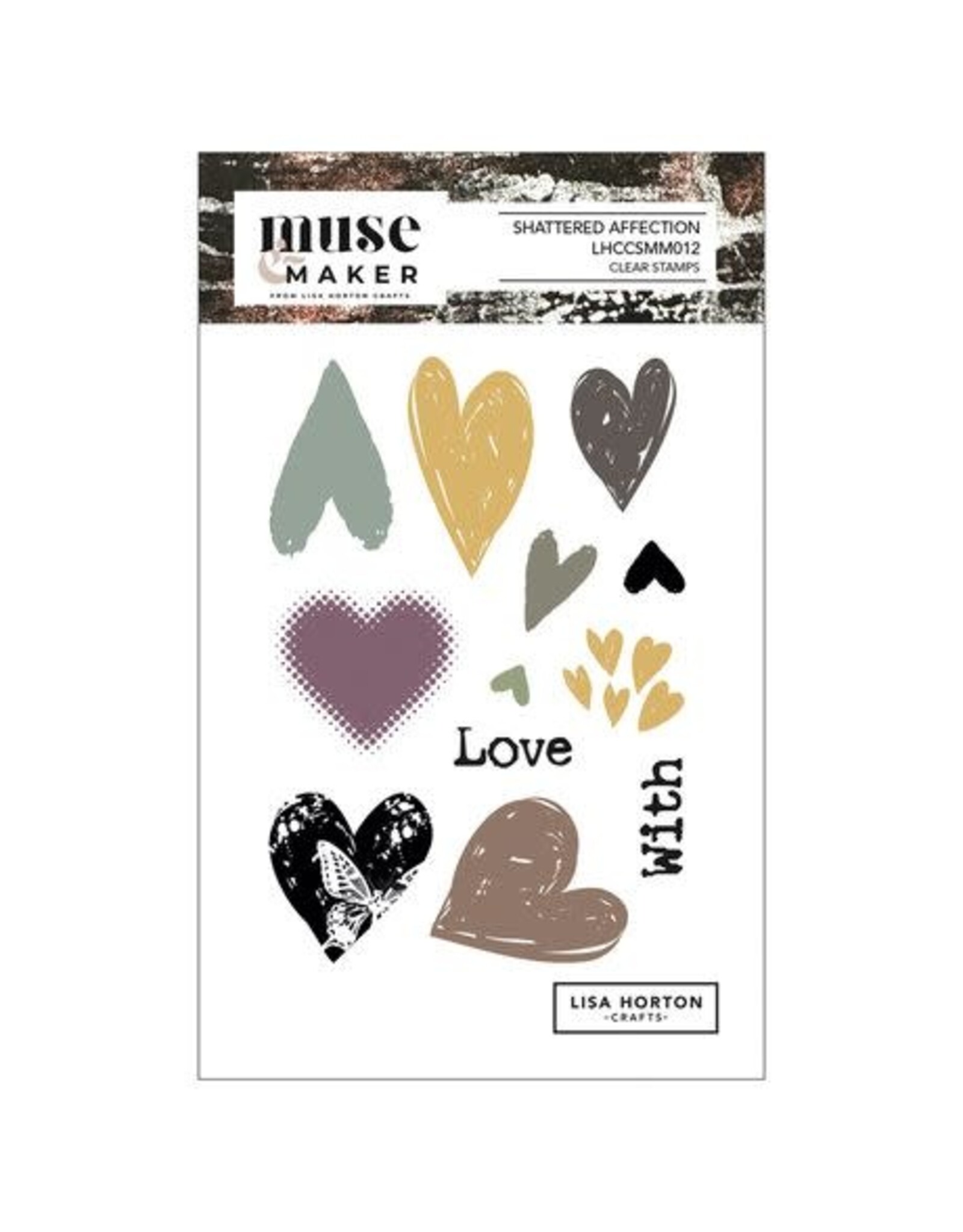 LISA HORTON CRAFTS LISA HORTON CRAFTS MUSE & MAKER SHATTERED AFFECTION A6 CLEAR STAMP SET