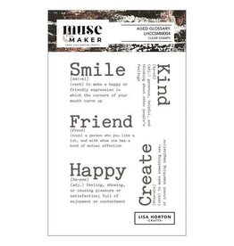 LISA HORTON CRAFTS LISA HORTON CRAFTS MUSE & MAKER AGED GLOSSARY A6 CLEAR STAMP SET