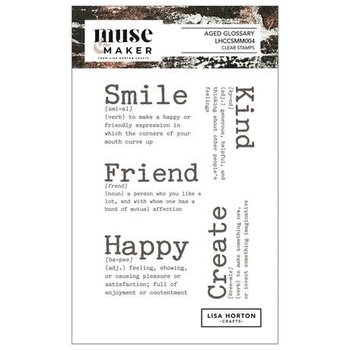 LISA HORTON CRAFTS LISA HORTON CRAFTS MUSE & MAKER AGED GLOSSARY A6 CLEAR STAMP SET