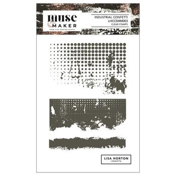LISA HORTON CRAFTS LISA HORTON CRAFTS MUSE & MAKER INDUSTRIAL CONFETTI A6 CLEAR STAMP SET