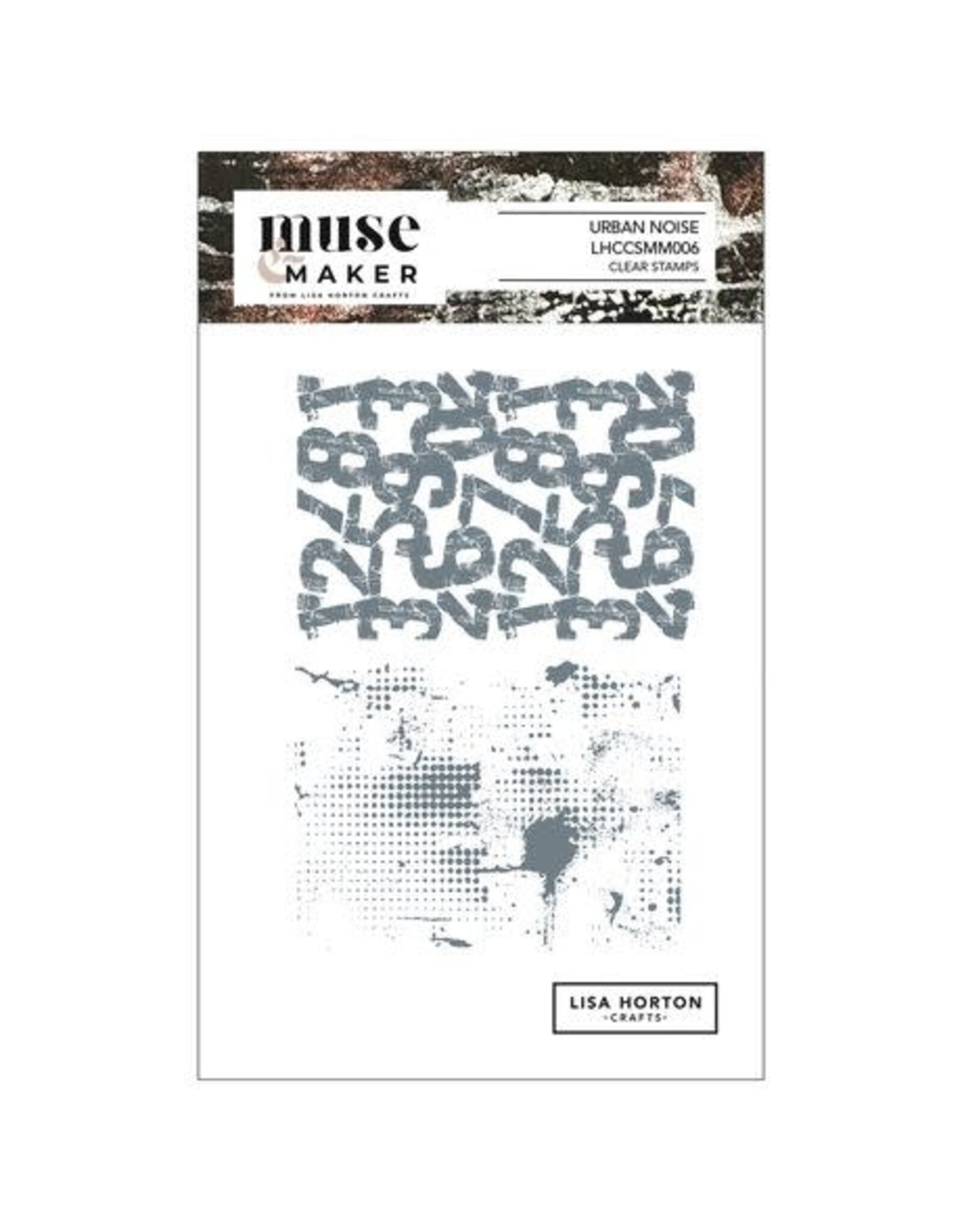 LISA HORTON CRAFTS LISA HORTON CRAFTS MUSE & MAKER URBAN NOISE A6 CLEAR STAMP SET