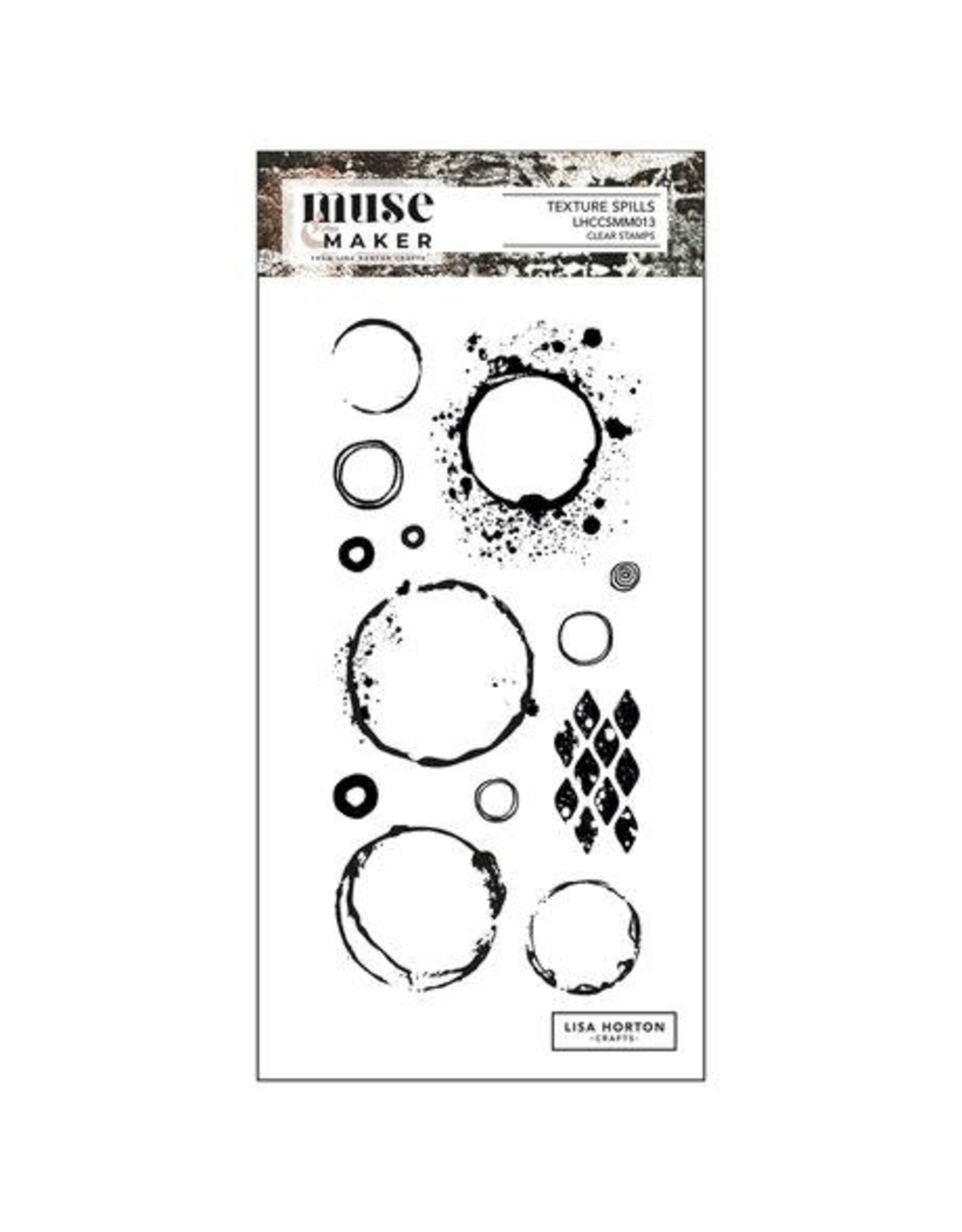 LISA HORTON CRAFTS LISA HORTON CRAFTS MUSE & MAKER TEXTURE SPILLS DL CLEAR STAMP SET