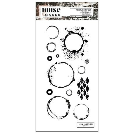 LISA HORTON CRAFTS LISA HORTON CRAFTS MUSE & MAKER TEXTURE SPILLS DL CLEAR STAMP SET