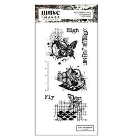 LISA HORTON CRAFTS LISA HORTON CRAFTS MUSE & MAKER FLUTTERED LINES DL CLEAR STAMP SET