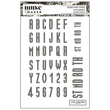 LISA HORTON CRAFTS LISA HORTON CRAFTS MUSE & MAKER WORN AND TYPED DL CLEAR STAMP SET