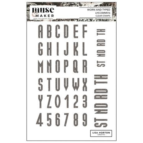 LISA HORTON CRAFTS LISA HORTON CRAFTS MUSE & MAKER WORN AND TYPED DL CLEAR STAMP SET