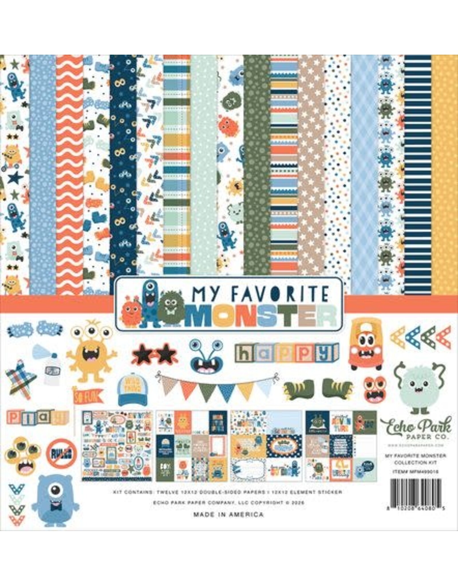 ECHO PARK PAPER ECHO PARK MY FAVORITE MONSTER 12x12 COLLECTION KIT