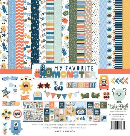 ECHO PARK PAPER ECHO PARK MY FAVORITE MONSTER 12x12 COLLECTION KIT