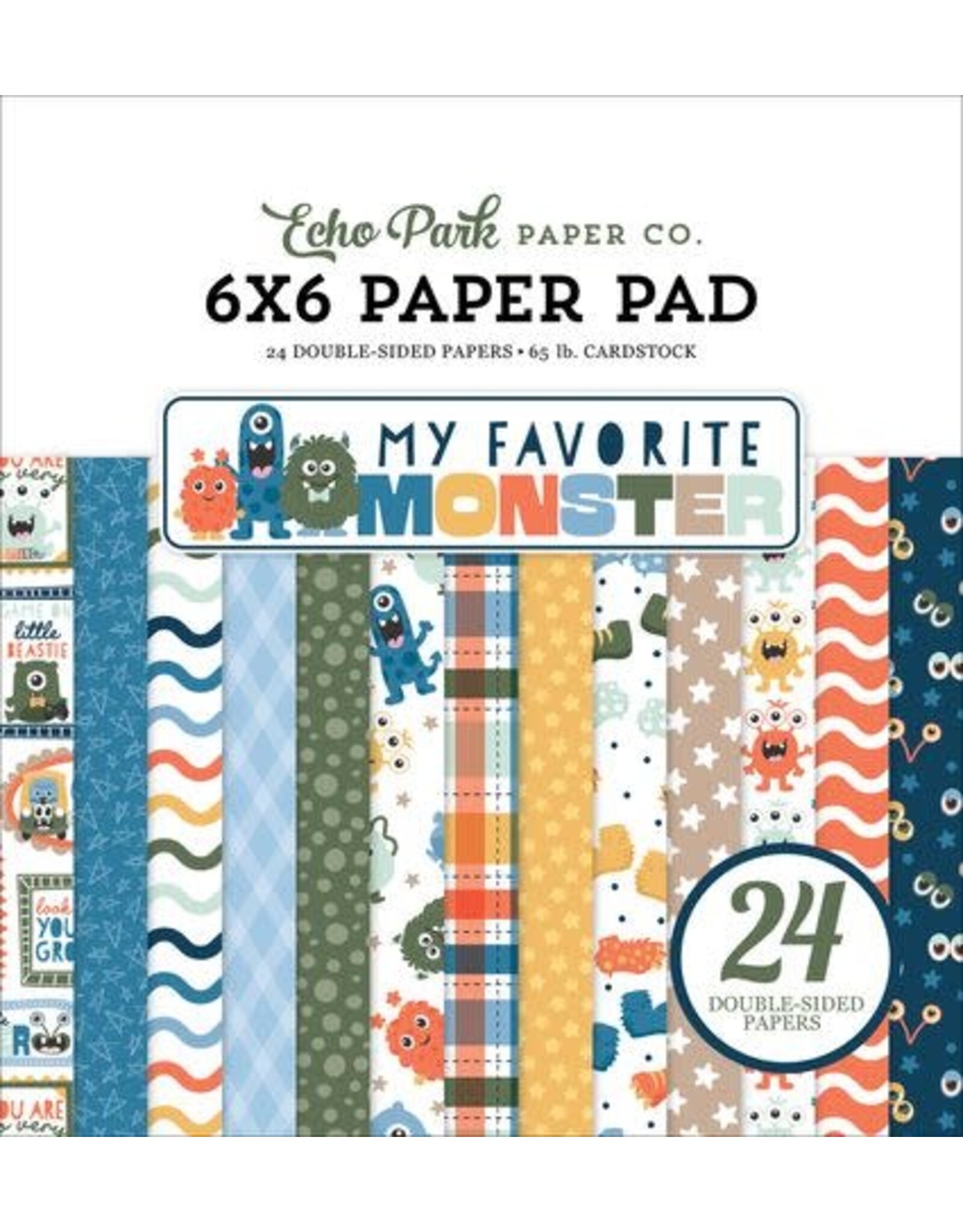 ECHO PARK PAPER ECHO PARK MY FAVORITE MONSTER 6x6 PAPER PAD 24 SHEETS
