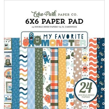 ECHO PARK PAPER ECHO PARK MY FAVORITE MONSTER 6x6 PAPER PAD 24 SHEETS