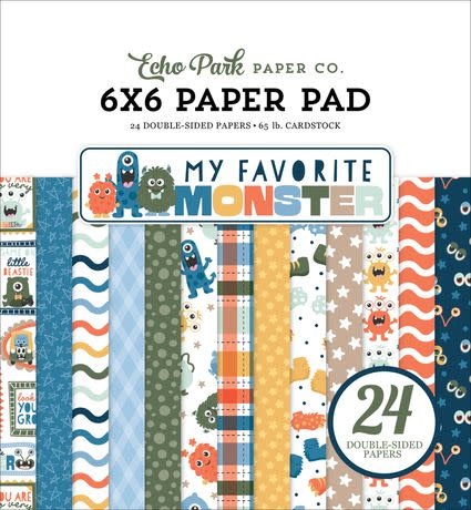 ECHO PARK PAPER ECHO PARK MY FAVORITE MONSTER 6x6 PAPER PAD 24 SHEETS