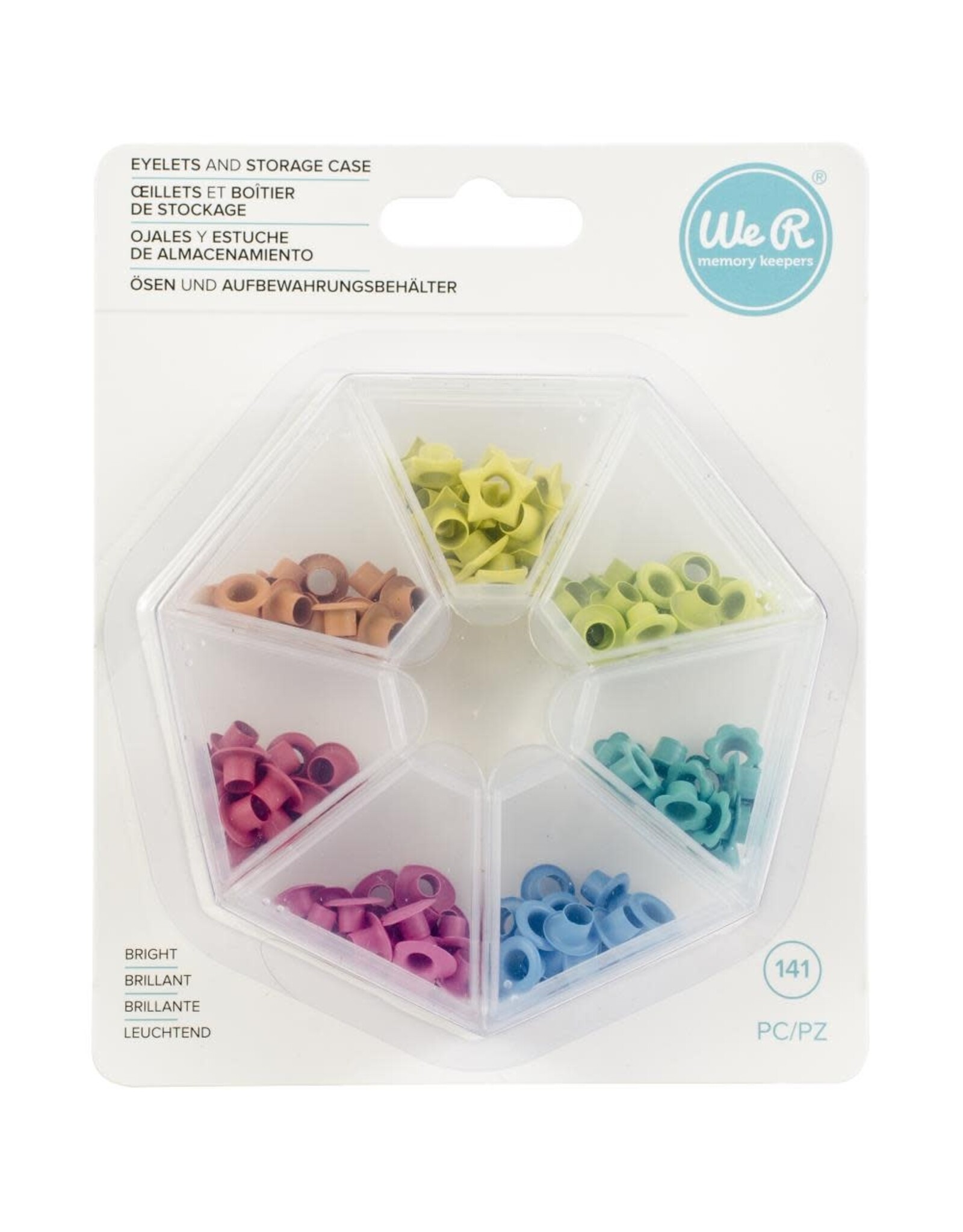 WE R MEMORY KEEPERS WE R MEMORY KEEPERS BRIGHT EYELETS WITH STORAGE CASE 141/PACK