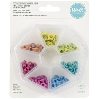 WE R MEMORY KEEPERS WE R MEMORY KEEPERS BRIGHT EYELETS WITH STORAGE CASE 141/PACK