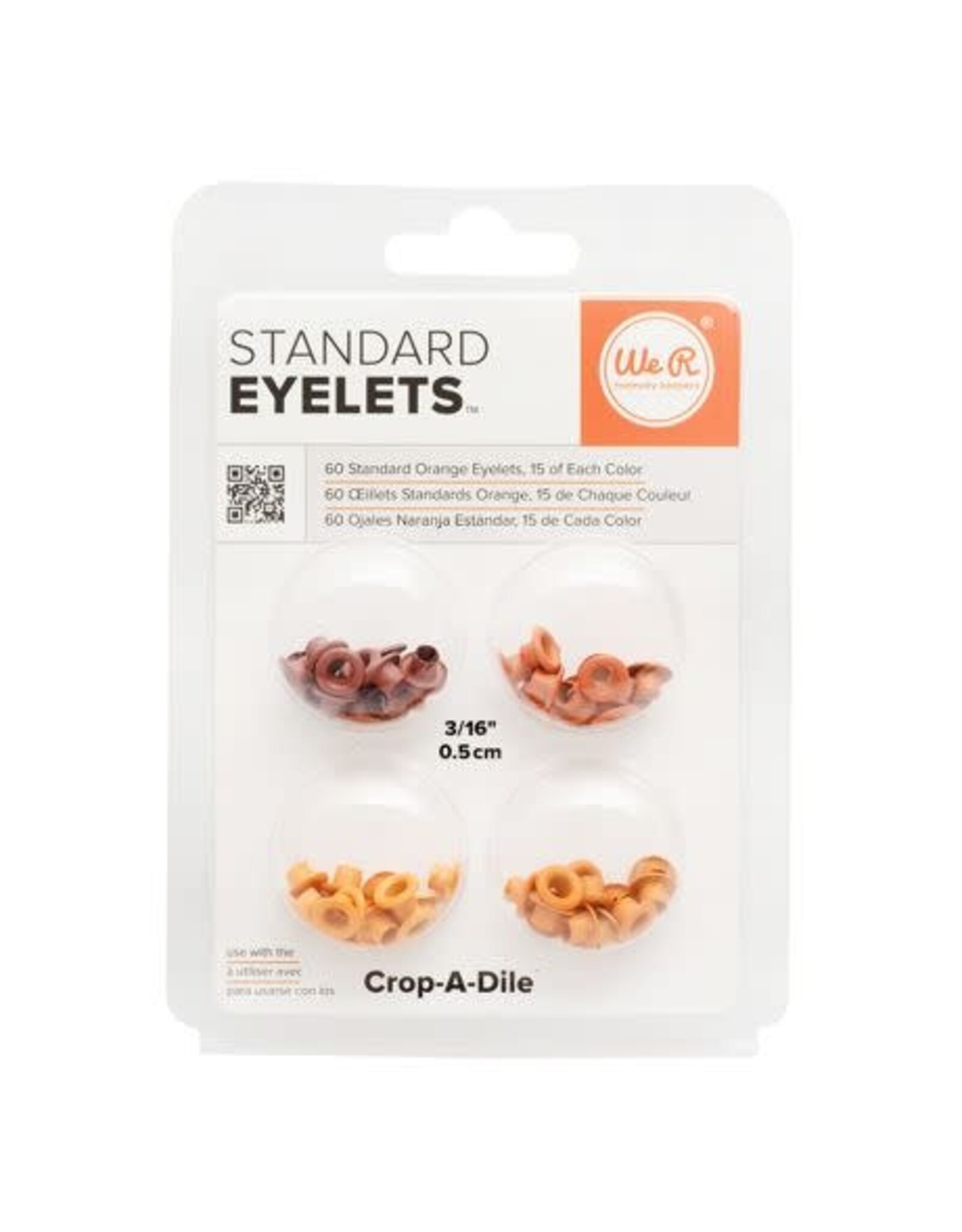 WE R MEMORY KEEPERS WE R MAKERS ORANGE STANDARD EYELETS 60/PACK