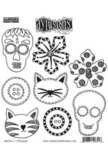 RANGER DYAN REAVELEY DYLUSIONS BUTTON IT CLING STAMP SET