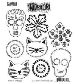 RANGER DYAN REAVELEY DYLUSIONS BUTTON IT CLING STAMP SET