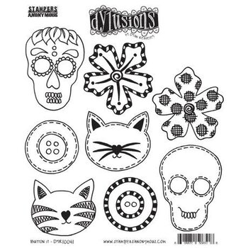 RANGER DYAN REAVELEY DYLUSIONS BUTTON IT CLING STAMP SET