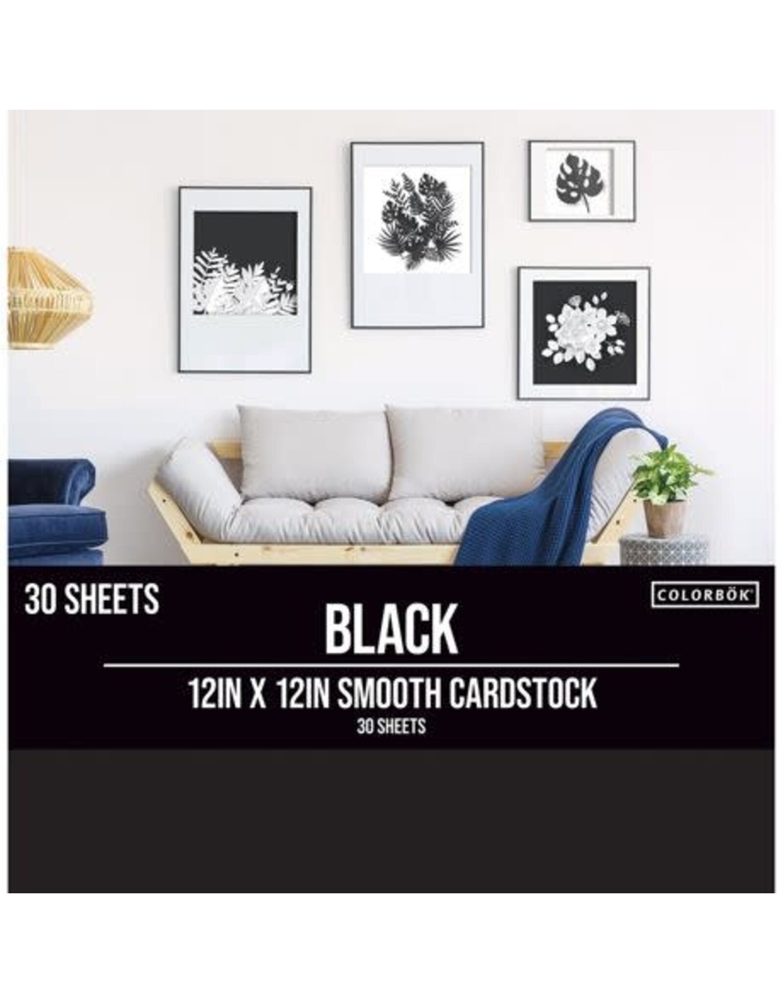 COLORBOK COLORBOK BLACK SMOOTH 12x12 CARDSTOCK 30 SHEETS