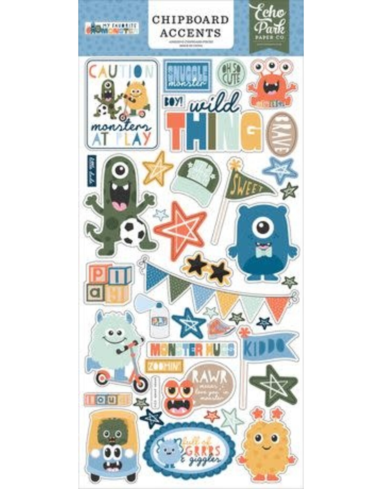 ECHO PARK PAPER ECHO PARK MY FAVORITE MONSTER 6x13 CHIPBOARD ACCENTS