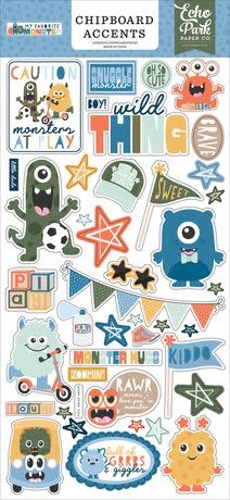 ECHO PARK PAPER ECHO PARK MY FAVORITE MONSTER 6x13 CHIPBOARD ACCENTS