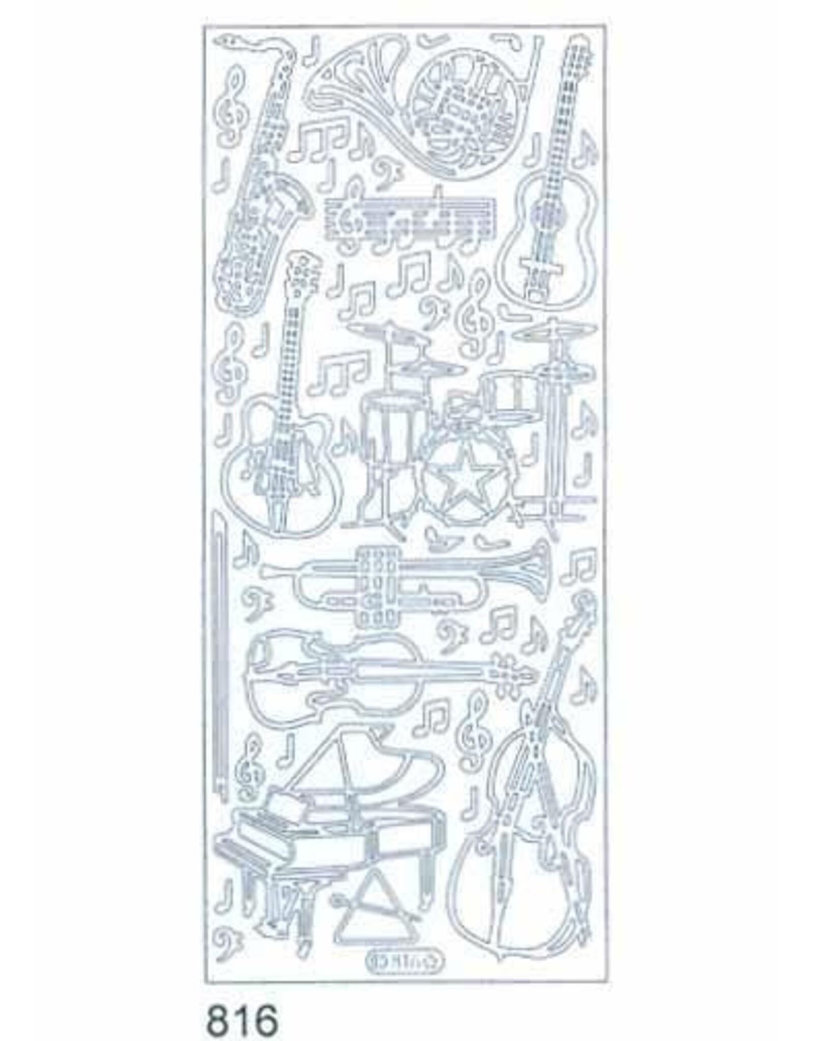 STARFORM STARFORM MUSICAL INSTRUMENTS GOLD PEEL OFF DECO STICKERS