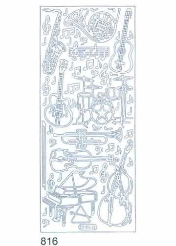 STARFORM STARFORM MUSICAL INSTRUMENTS GOLD PEEL OFF DECO STICKERS