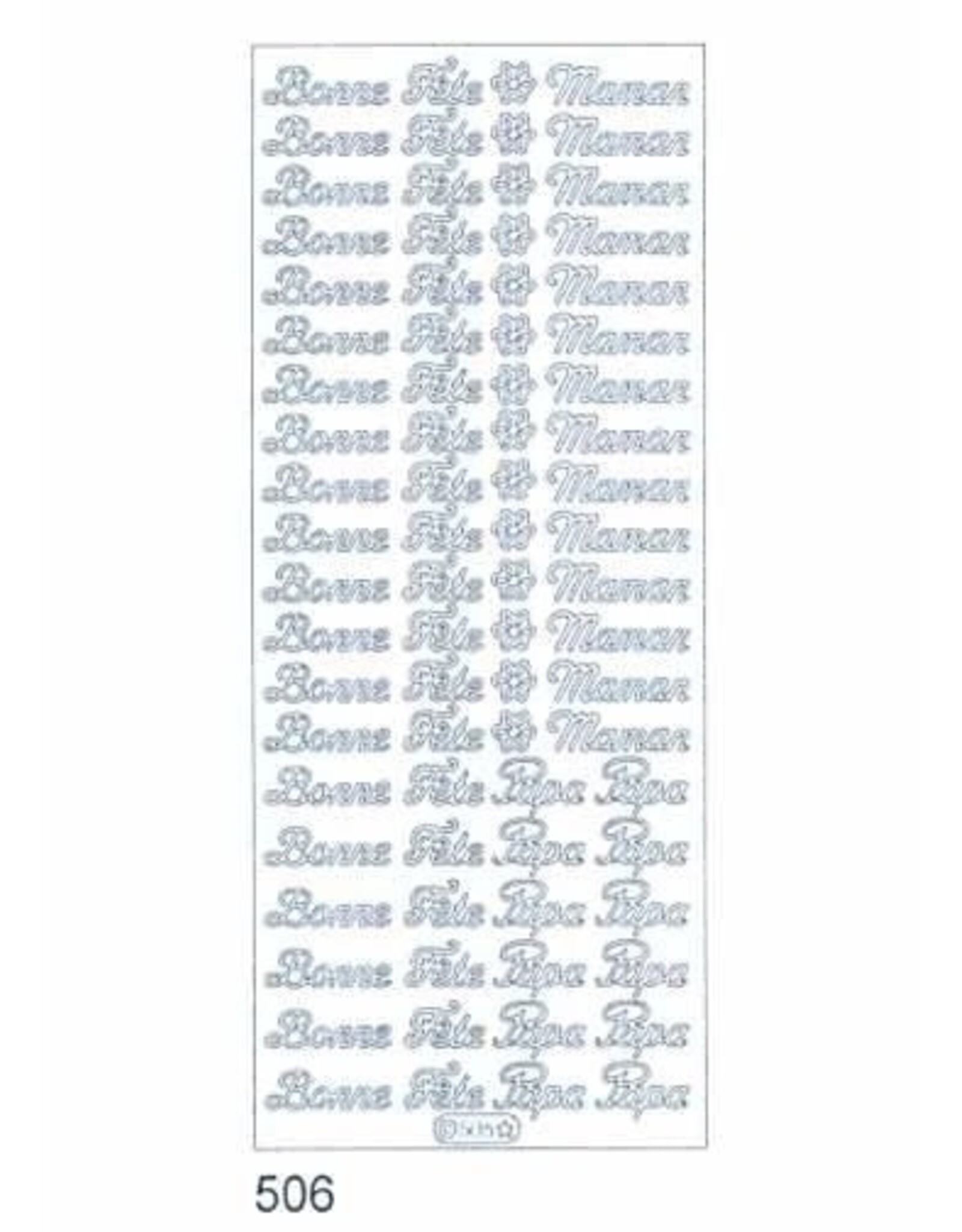 STARFORM STARFORM BONNE FETE MAMAN/PAPA SILVER PEEL OFFS DECO STICKERS