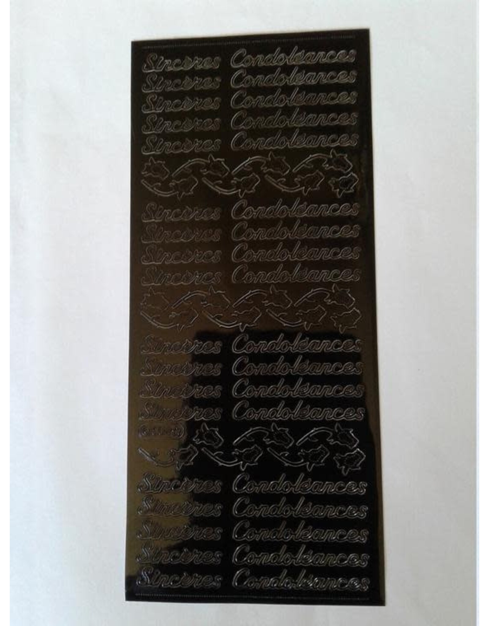STARFORM STARFORM SINCERE CONDOLEANCES BLACK PEEL OFFS DECO STICKERS