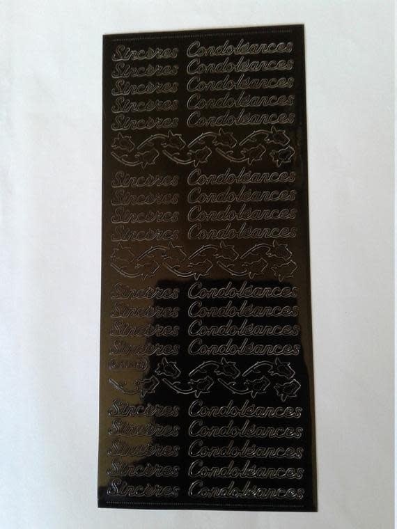 STARFORM STARFORM SINCERE CONDOLEANCES BLACK PEEL OFFS DECO STICKERS