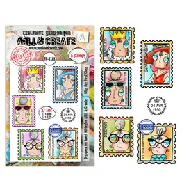 AALL & CREATE AALL & CREATE JANET KLEIN #1378 MISS DEE FIRST CLASS A7 CLEAR STAMP SET