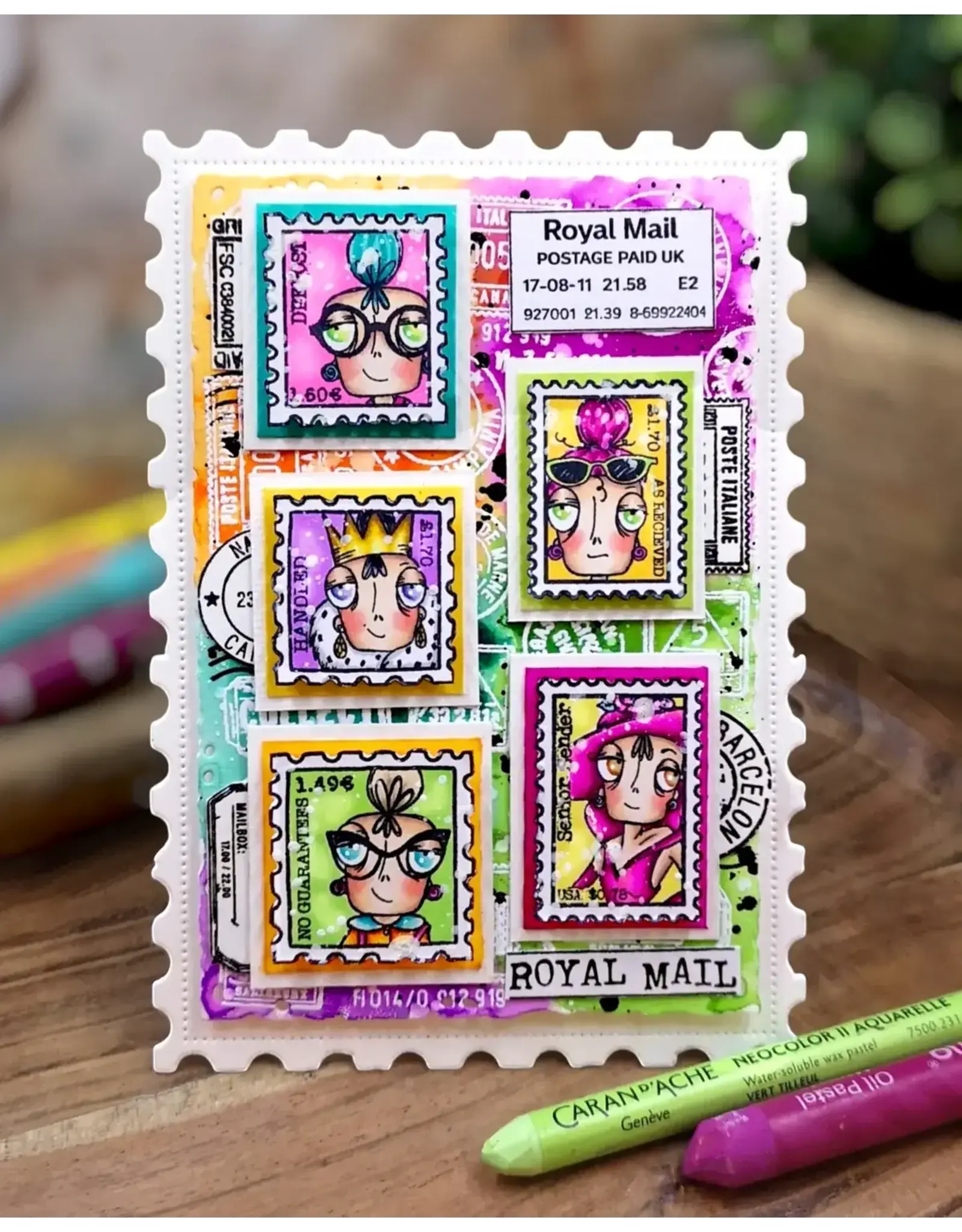 AALL & CREATE AALL & CREATE JANET KLEIN #1378 MISS DEE FIRST CLASS A7 CLEAR STAMP SET