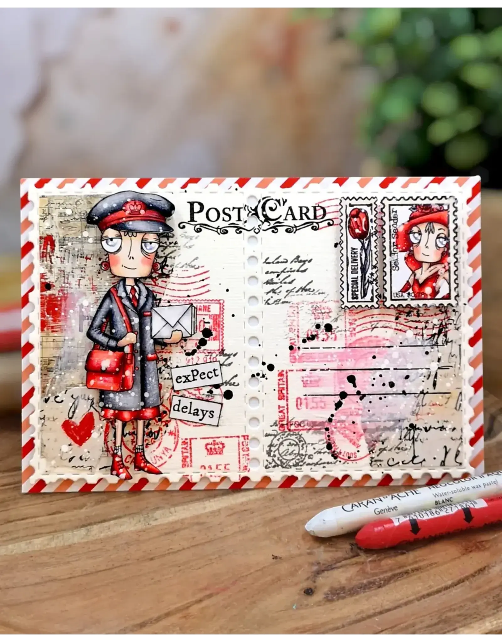 AALL & CREATE AALL & CREATE JANET KLEIN #1378 MISS DEE FIRST CLASS A7 CLEAR STAMP SET