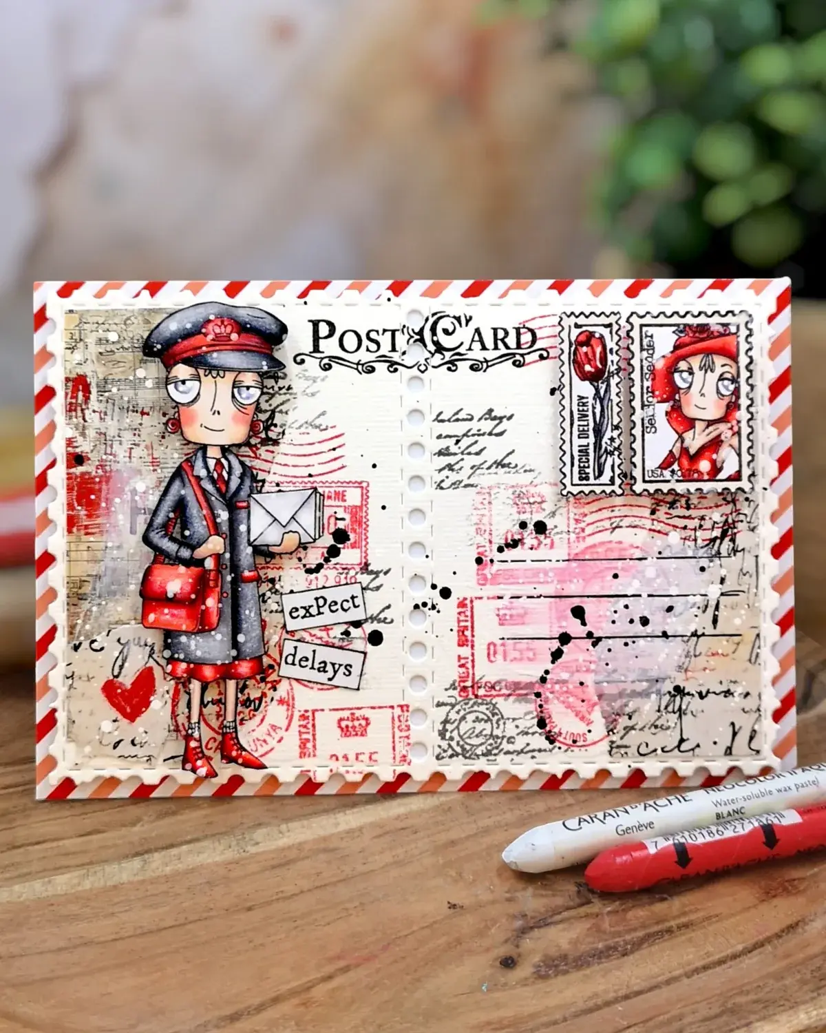 AALL & CREATE AALL & CREATE JANET KLEIN #1378 MISS DEE FIRST CLASS A7 CLEAR STAMP SET